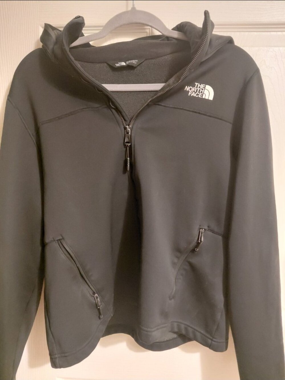 The North Face Womens Windwall Black Full Zip Jacket Large Flaw